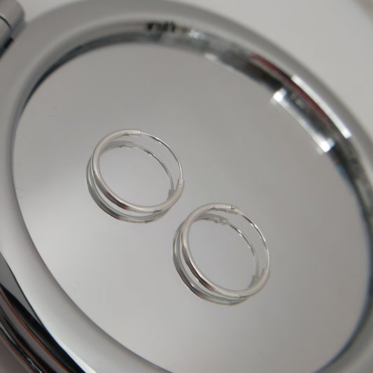 Aros Argollas Plata 925 Lisas Mini 14MM