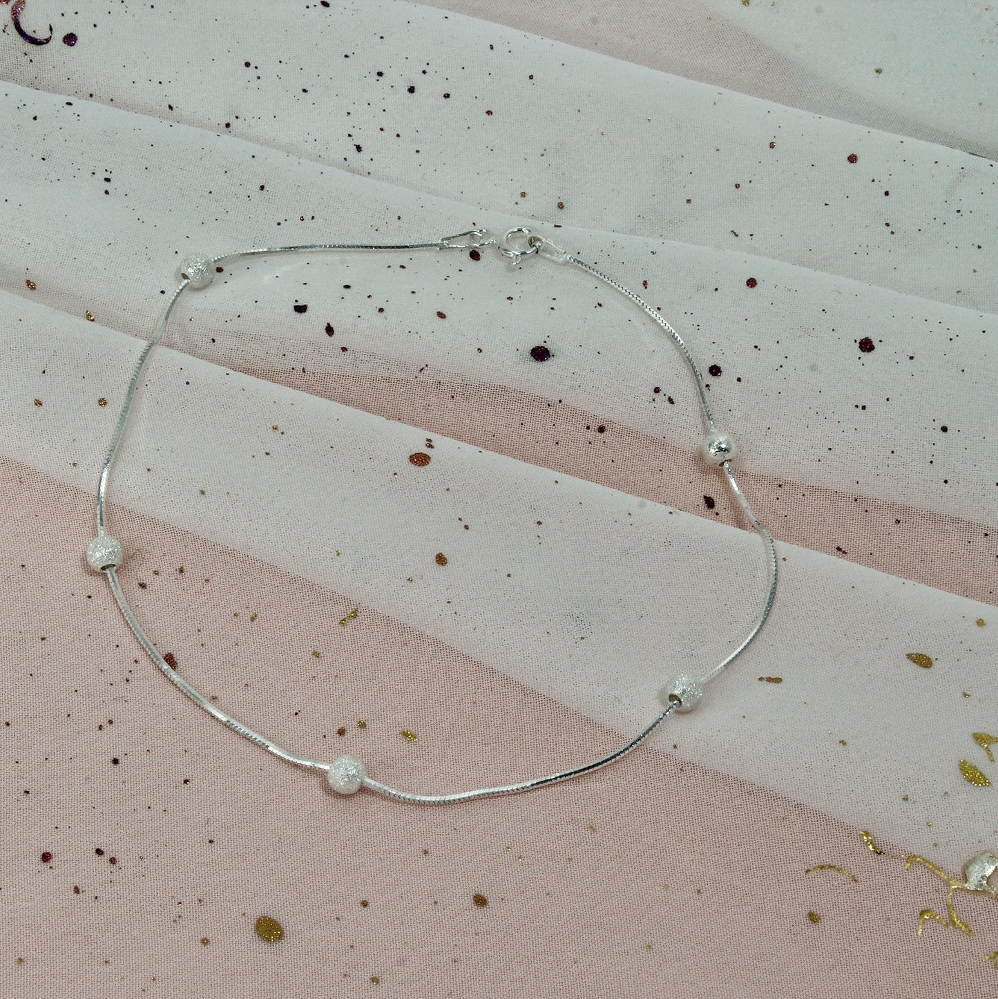 Tobillera Plata 925 Esferas