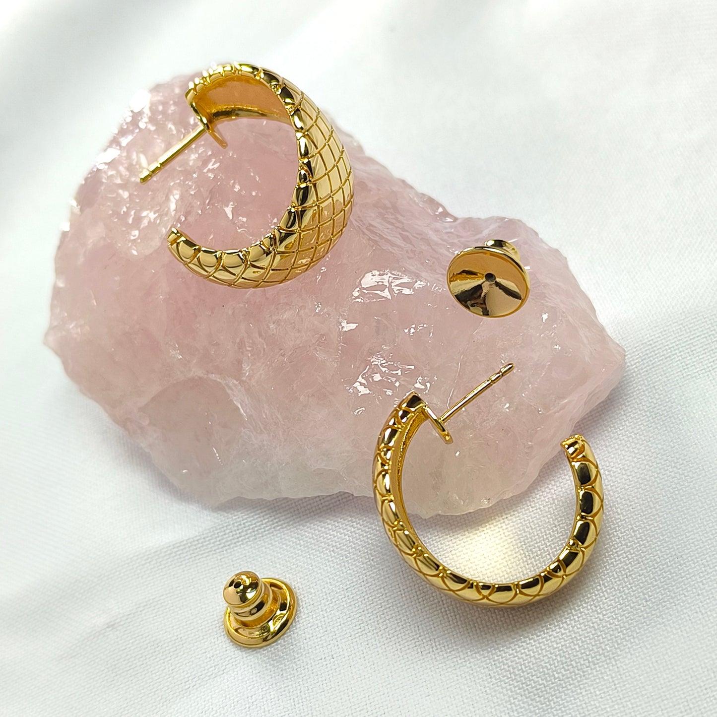 Aros Argolla Enchapados En Oro 18K Piña