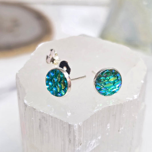 Aros Plata 925 Sirena Turquesa