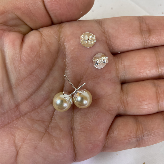 Aros Plata 925 Perla Completa 10MM