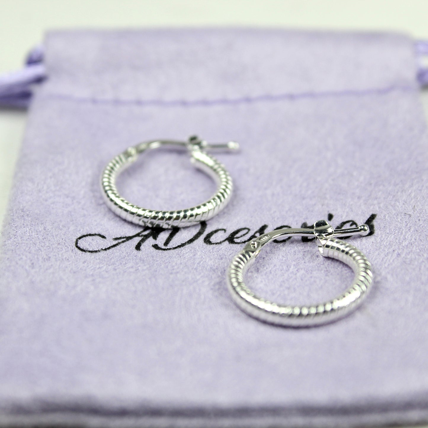 Aros Argollas Plata 925 Entorchadas 16MM