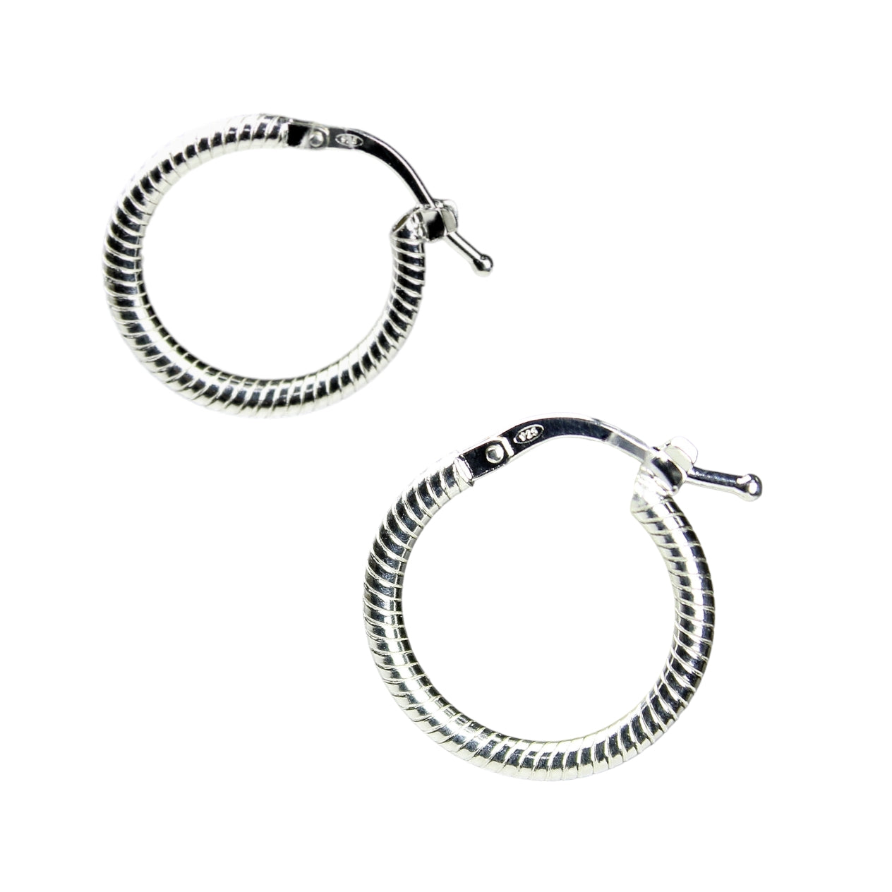 Aros Argollas Plata 925 Entorchadas 18MM