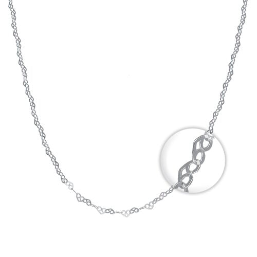 Cadena Plata 925 Tejido Corazones 2MM