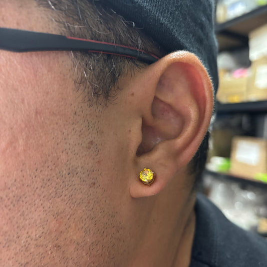 Aros Imán Punto de luz Dorado Circón Dorado Redondo 6MM