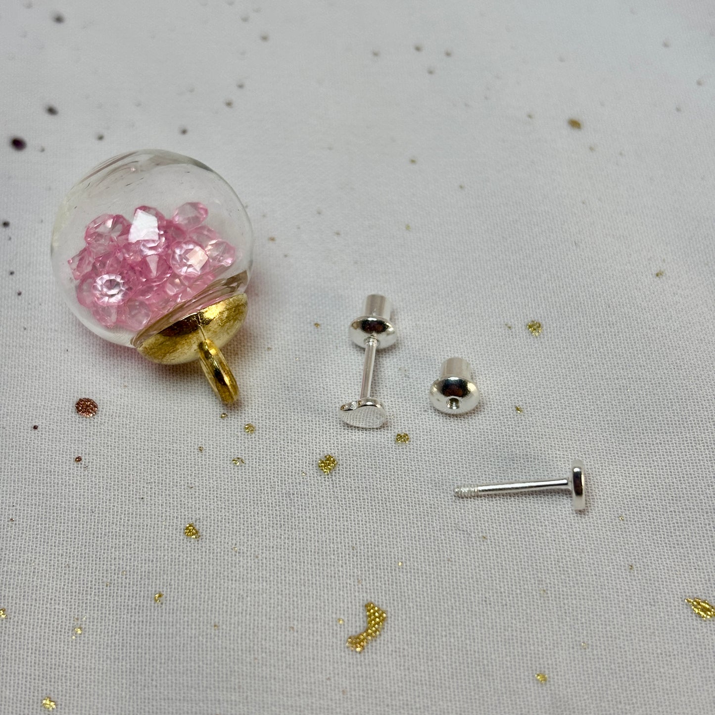 Aros Plata 925 Flor Corazón - Tope Seguridad