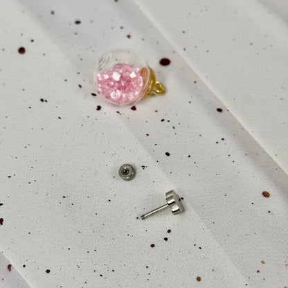 Mini Aros Acero Quirúrgico Plateado Trebol - Tope Tornillo