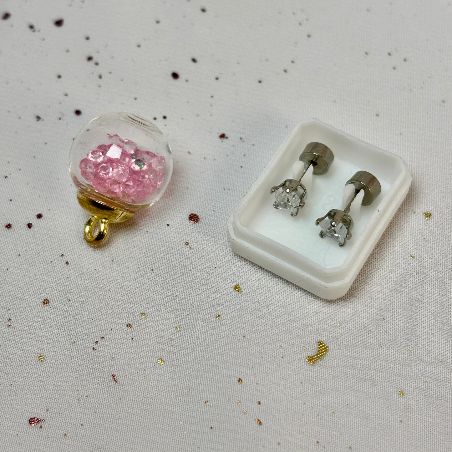 Mini Aros Acero Quirúrgico Estrella Circón 5MM  - Tope Presión Abridor