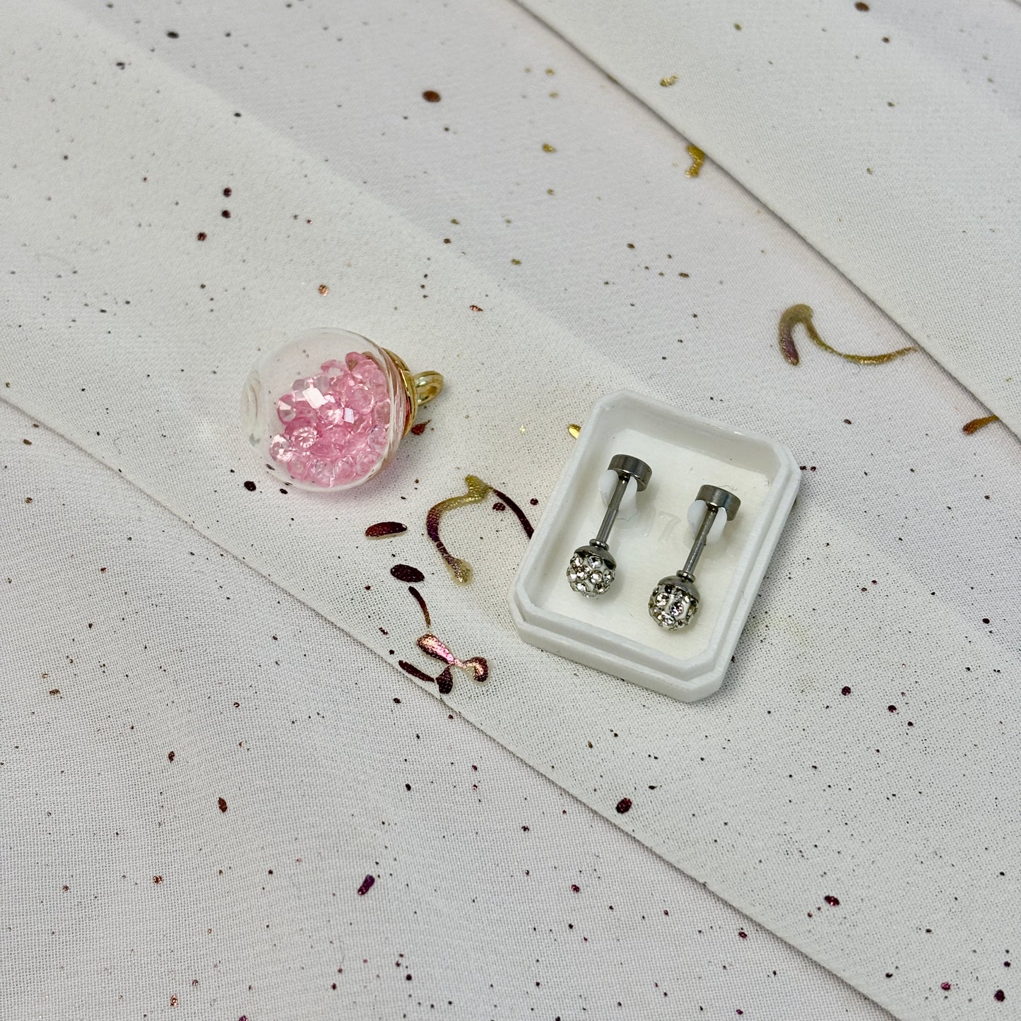 Mini Aros Acero Quirúrgico Plateado Esfera Circón 4MM - Tope Tornillo