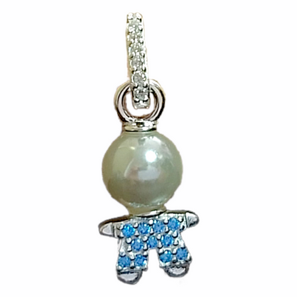 Colgante Plata 925 Niña Azul Perla Circones