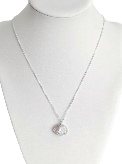 Collar Plata 925 Almeja Perla Circón