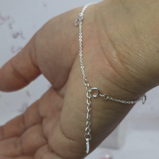 Pulsera de Plata 925 con Corazones Colgantes – Estilo Rolo para Mujer