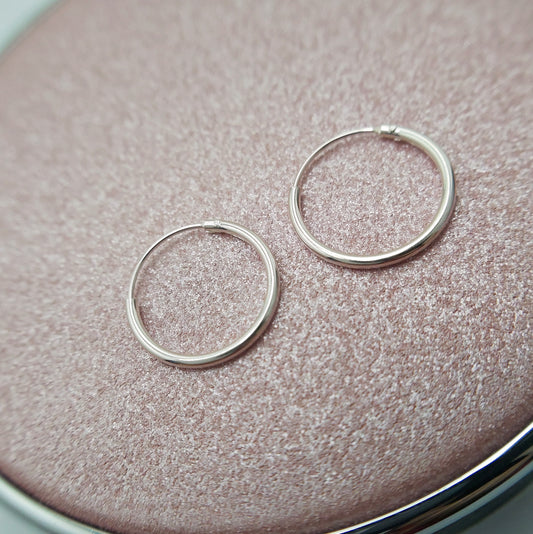 Aros Argollas Plata 925 Lisas Mini 14MM