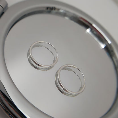 Aros Argollas Plata 925 Lisas Mini 14MM