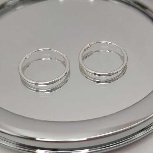 Aros Argollas Plata 925 Lisas Mini 12MM