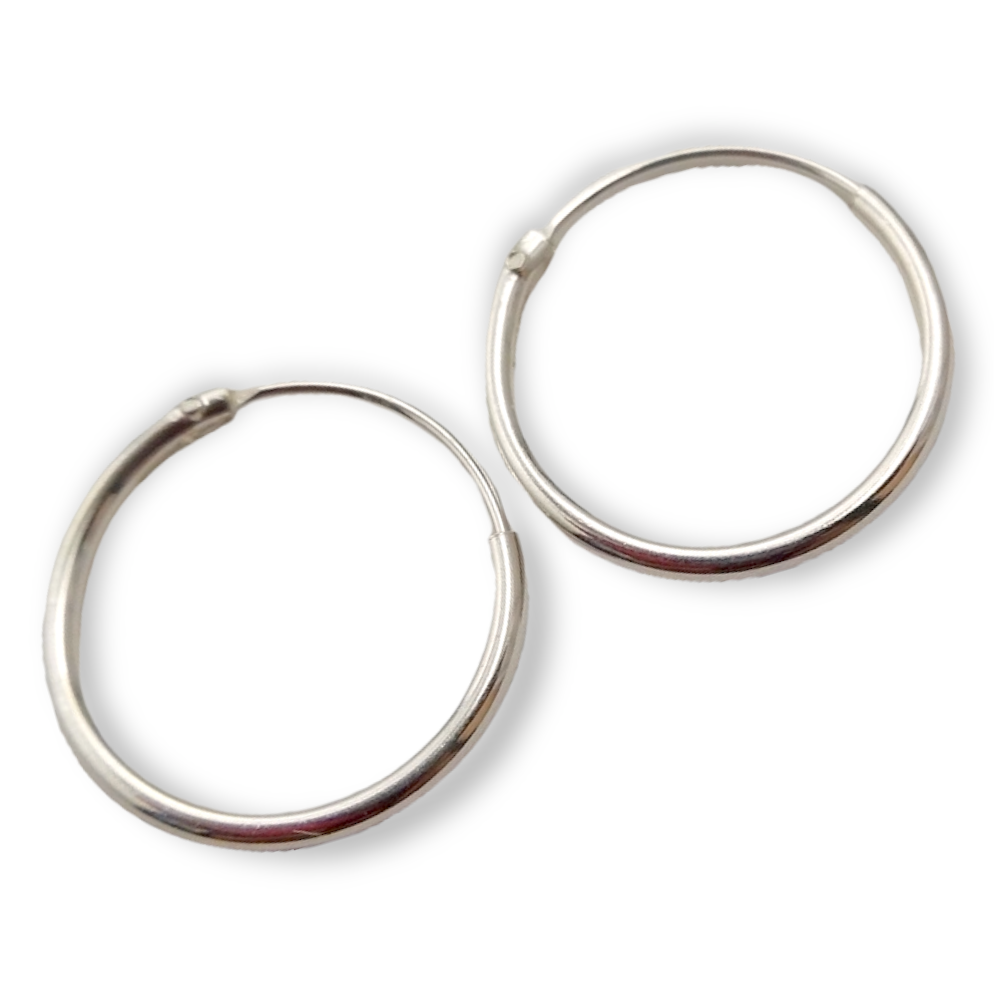 Aros Argollas Plata 925 Lisas Mini 20MM
