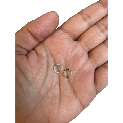 Aros Argollas Plata 925 Lisas Mini 8MM
