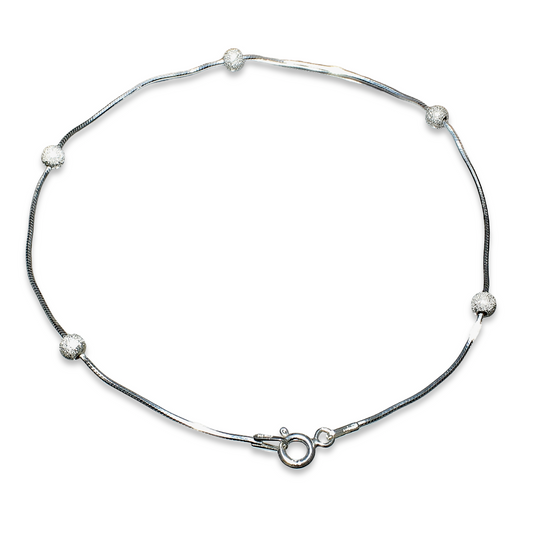 Tobillera Plata 925 Esferas