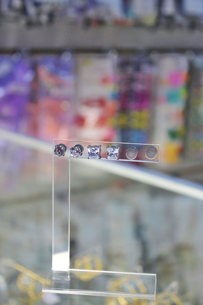 3 Pares Aros Imán Plateados 6MM