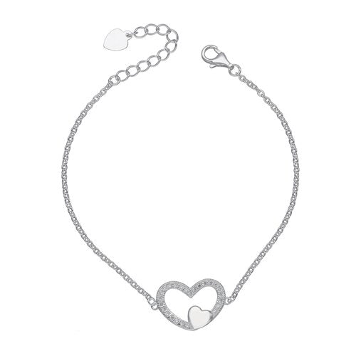 Pulsera Plata 925 Corazón Circón