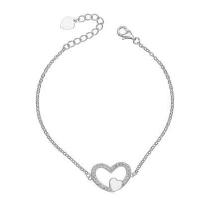 Pulsera Plata 925 Corazón Circón