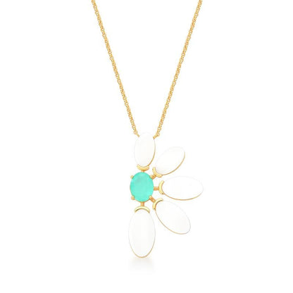 Collar Enchapado En Oro 18k Margarita Nacar y Turmalina