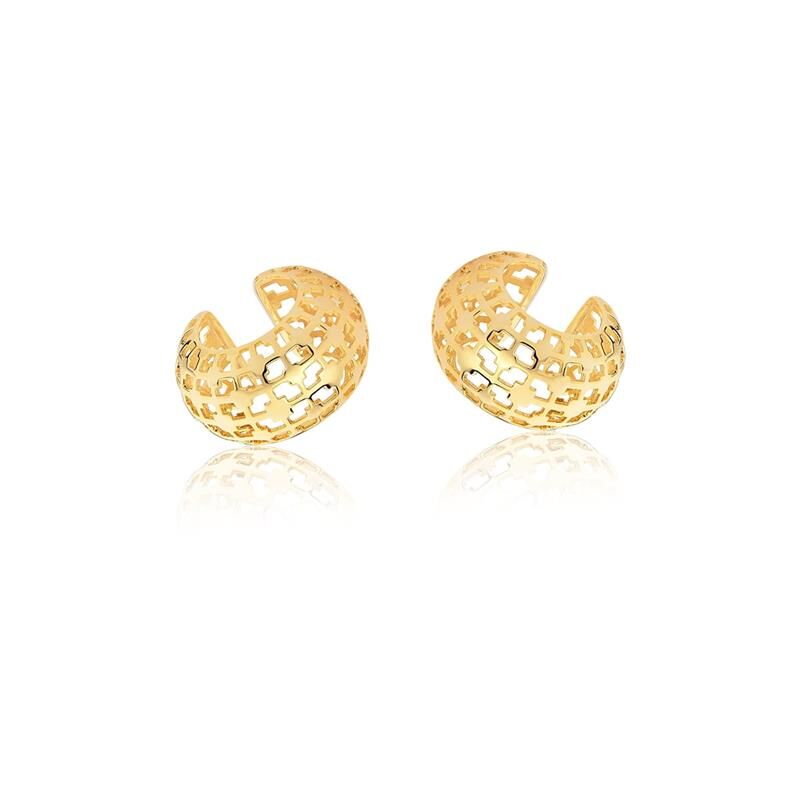 Aros Ear Cuff Enchapado En Oro 18k Treliça