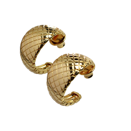 Aros Argolla Enchapados En Oro 18K Piña