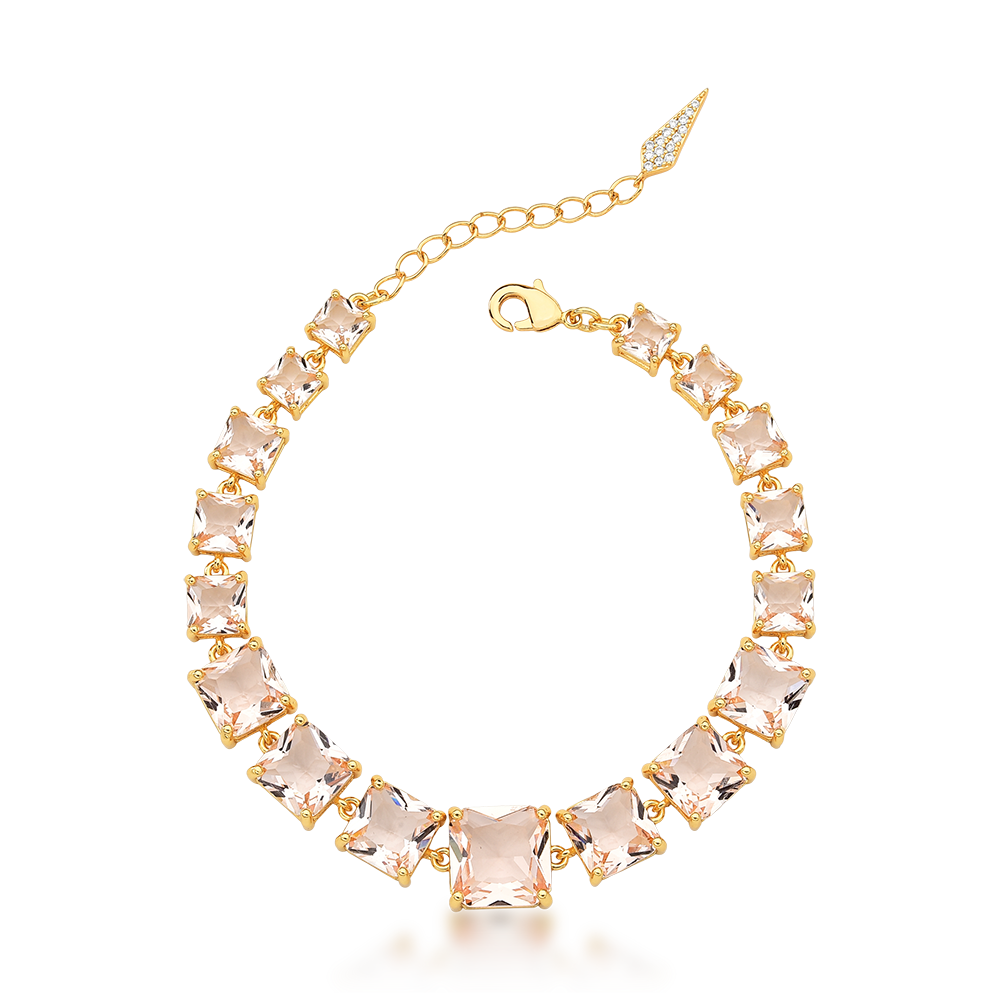 Pulsera Enchapado en Oro 18K Cristales Renzo