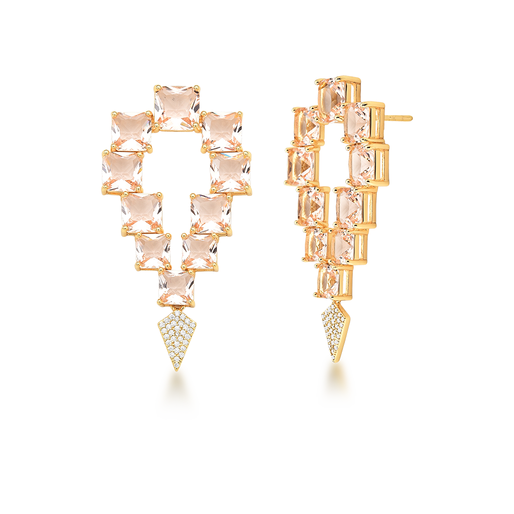 Aros Enchapado en Oro 18K Cristales Renzo