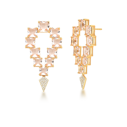 Aros Enchapado en Oro 18K Cristales Renzo