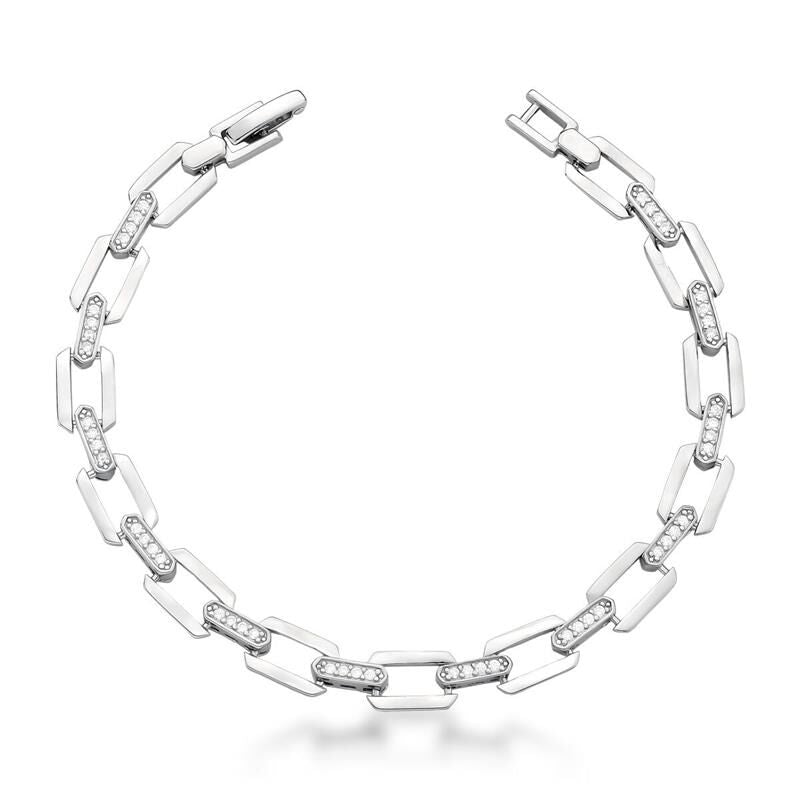 Pulsera Plata 925 VAZADO 6MM (BAÑO DE RODIO)