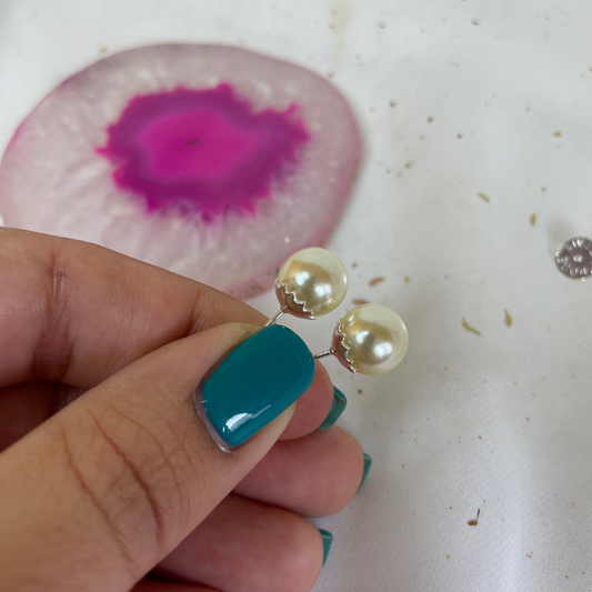 Aros Plata 925 Perla Completa 10MM