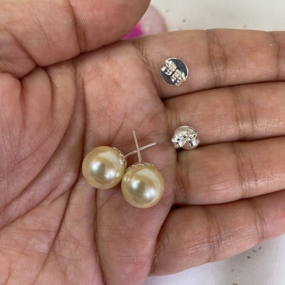 Aros Plata 925 Perla Completa 12MM