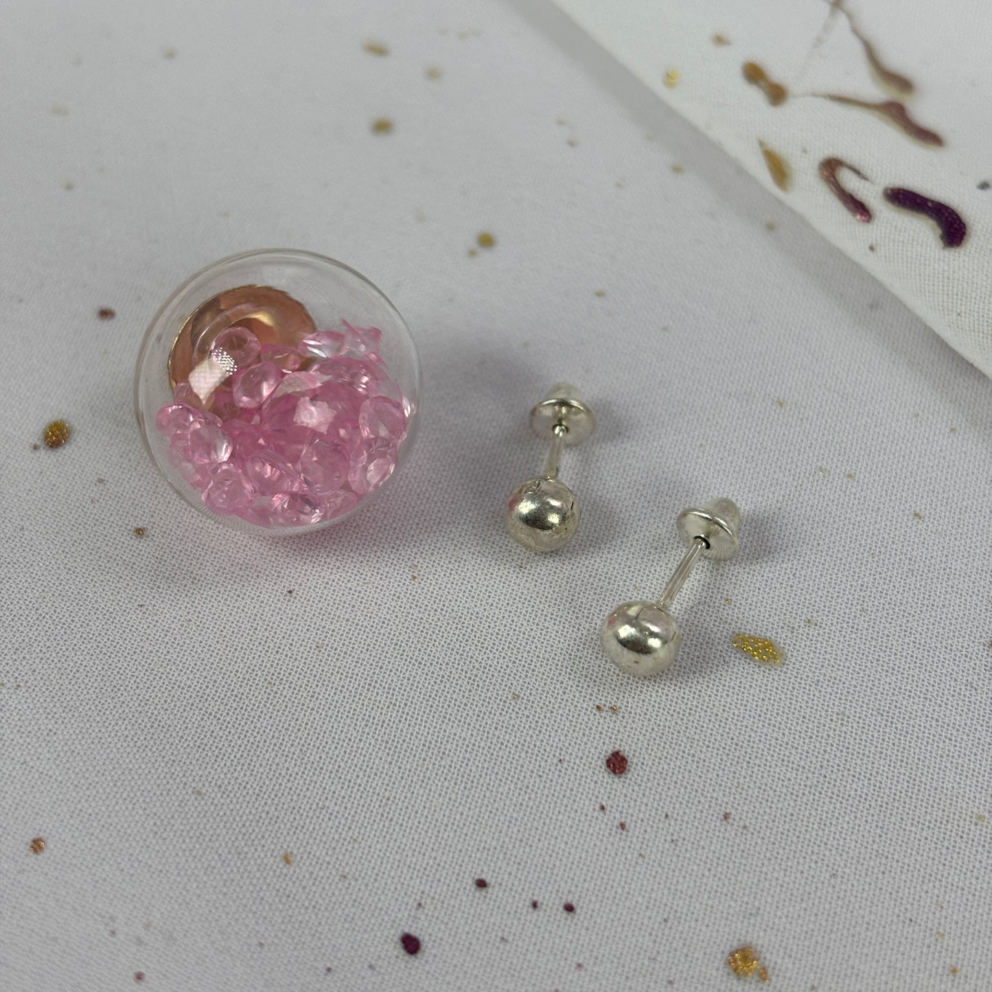 Aros Plata 925 Esfera  - Tope Seguridad