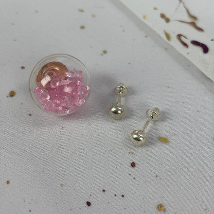 Aros Plata 925 Esfera  - Tope Seguridad