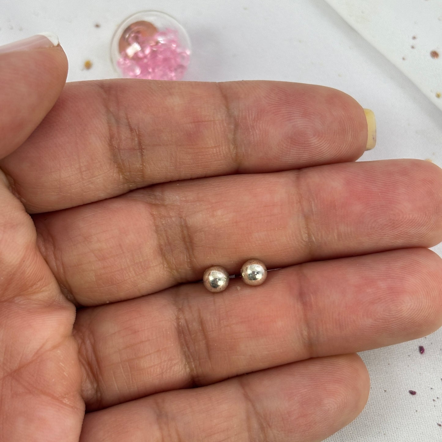 Aros Plata 925 Esfera  - Tope Seguridad