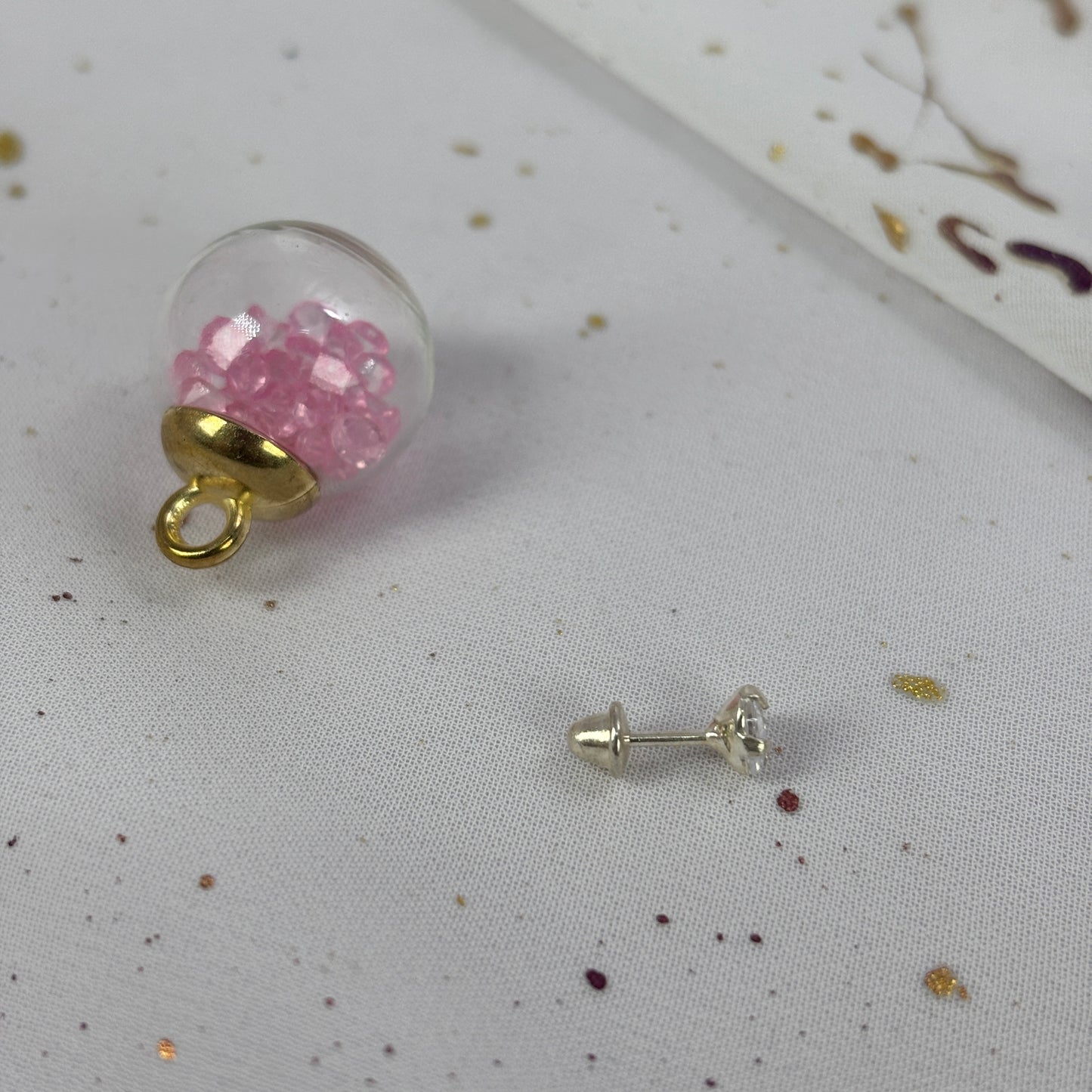 Aros Plata 925 Circón Corazón - Tope Seguridad