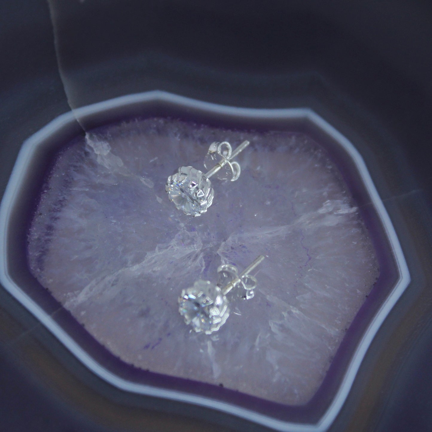 Aros Plata 925 Punto de Luz 6MM Borde Plata (Copia)