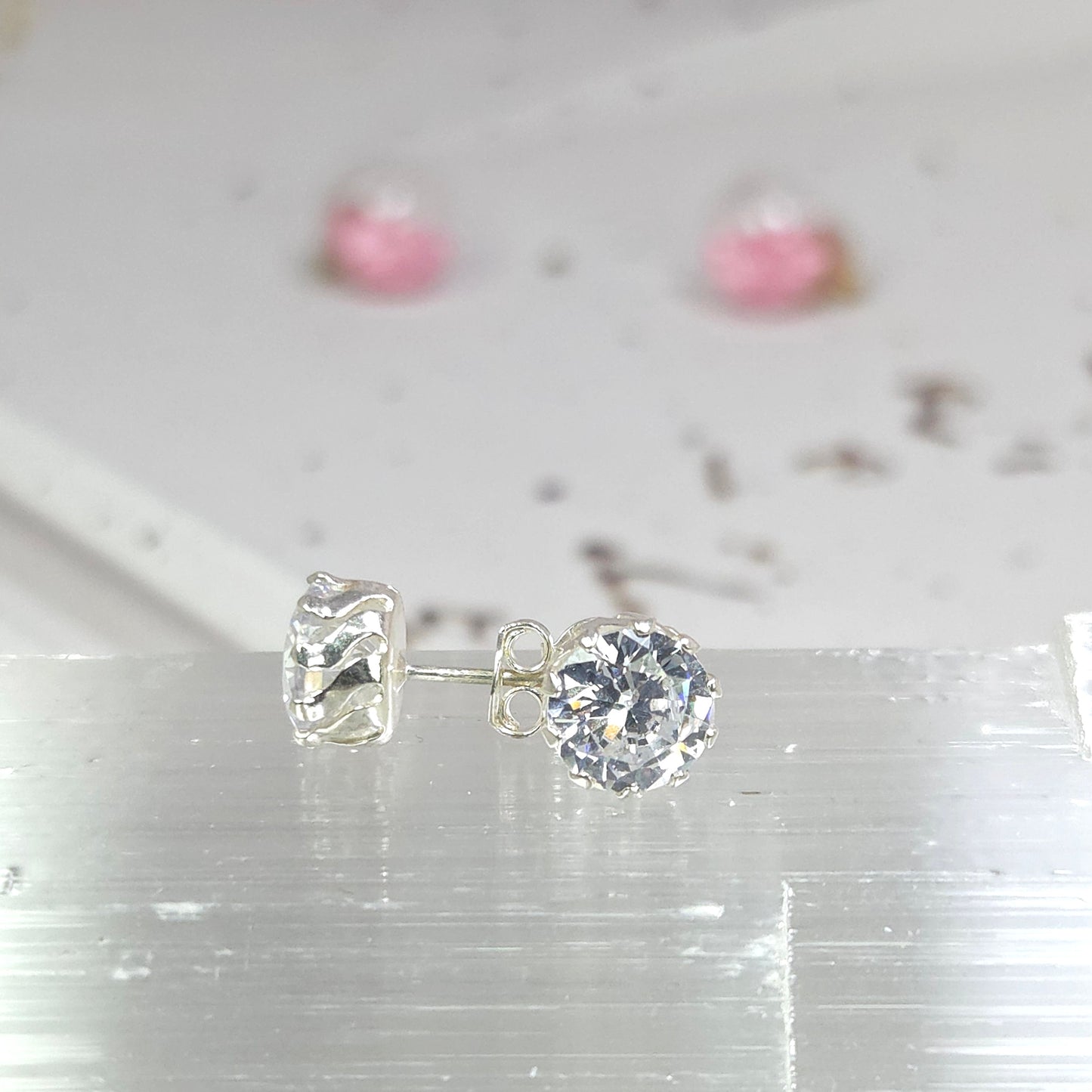 Aros Plata 925 Punto de Luz 6MM Borde Plata (Copia)