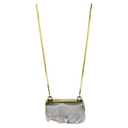 Collar Enchapado en Oro 18k Amatista Drusa