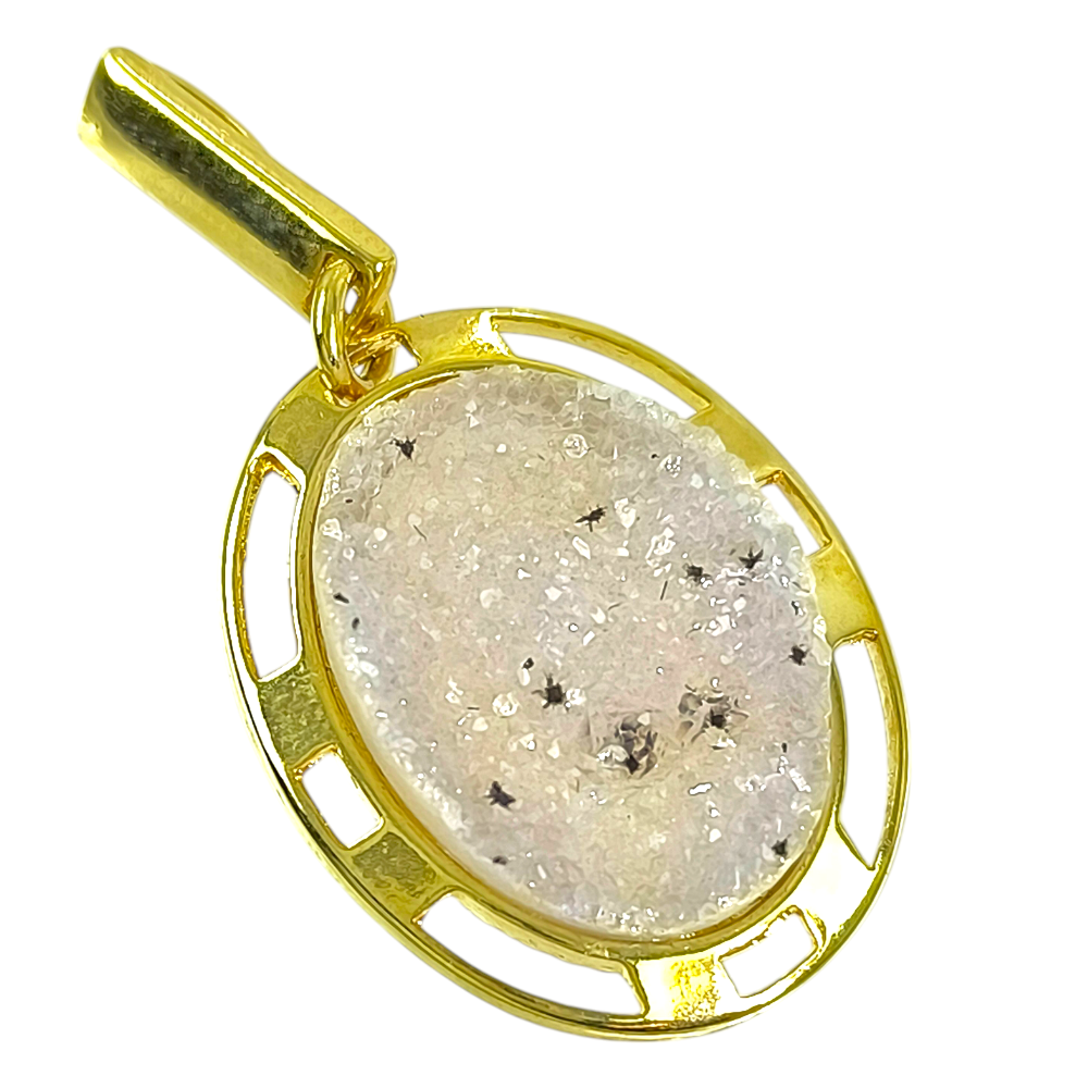 Colgante Enchapado en Oro 18k Amatista Drusa Ovalo
