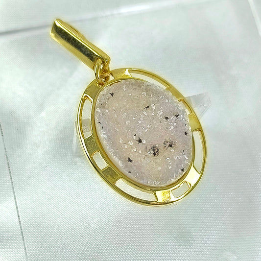 Colgante Enchapado en Oro 18k Amatista Drusa Ovalo