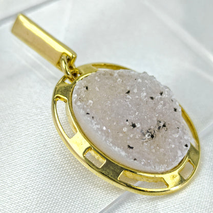 Colgante Enchapado en Oro 18k Amatista Drusa Ovalo