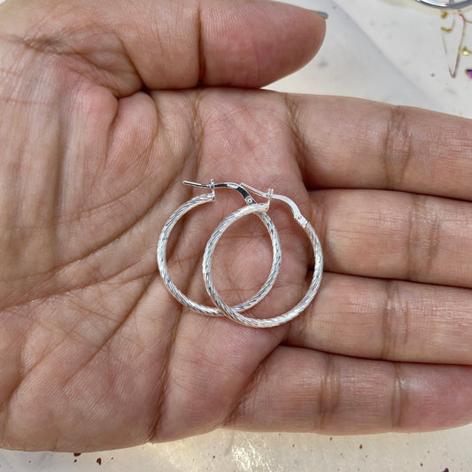 Argollas Plata 925 Laura 25MM