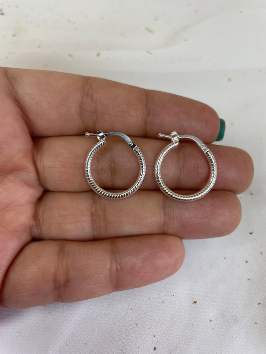 Aros Argollas Plata 925 Entorchadas 18MM