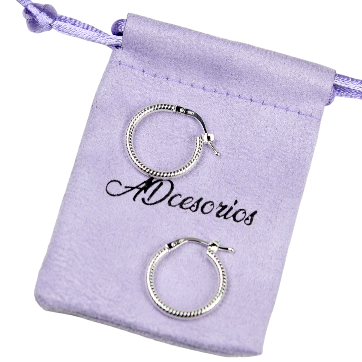 Aros Argollas Plata 925 Entorchadas 18MM