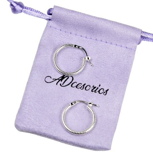 Aros Argollas Plata 925 Entorchadas 18MM