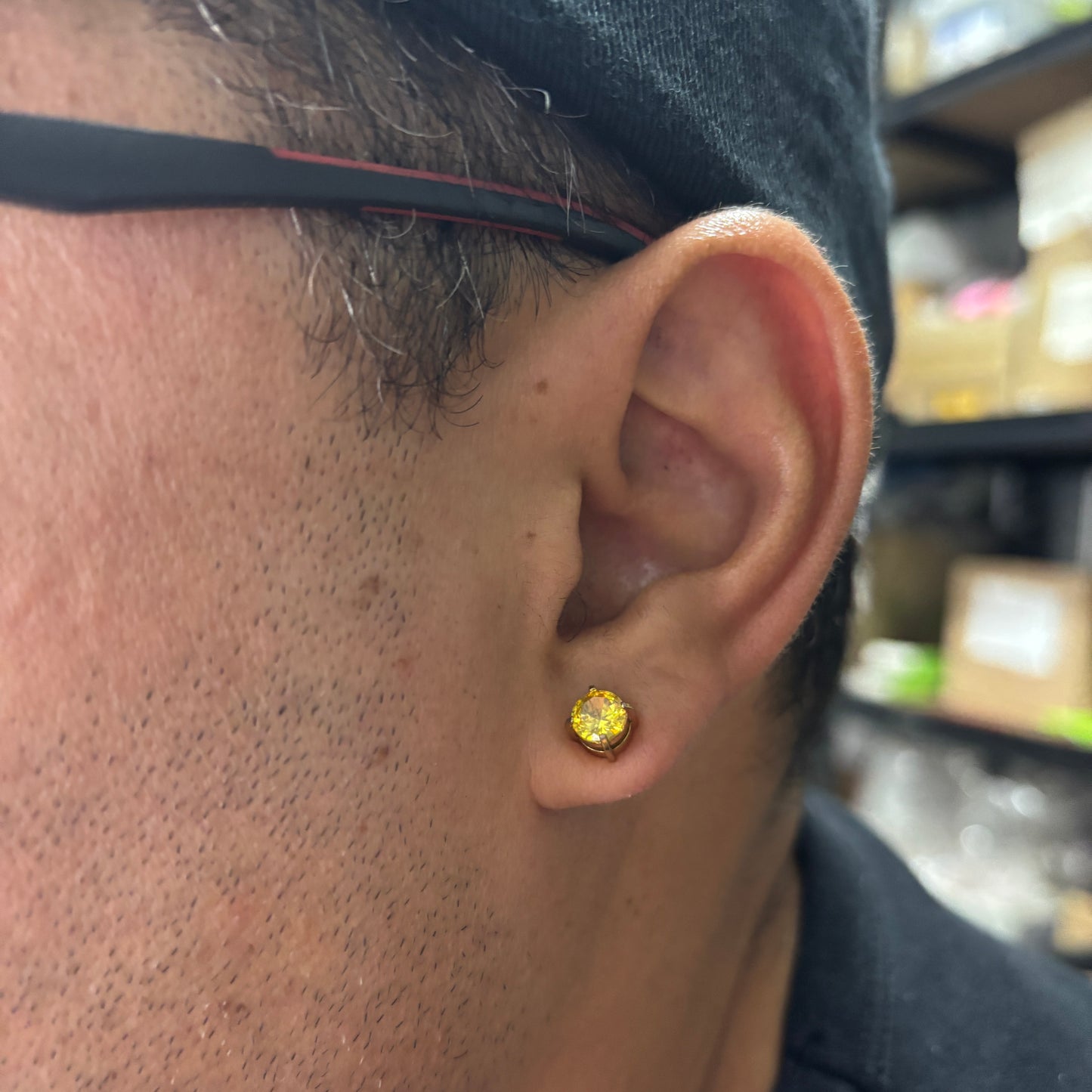 Aros Imán Punto de luz Dorado Circón Dorado Redondo 6MM