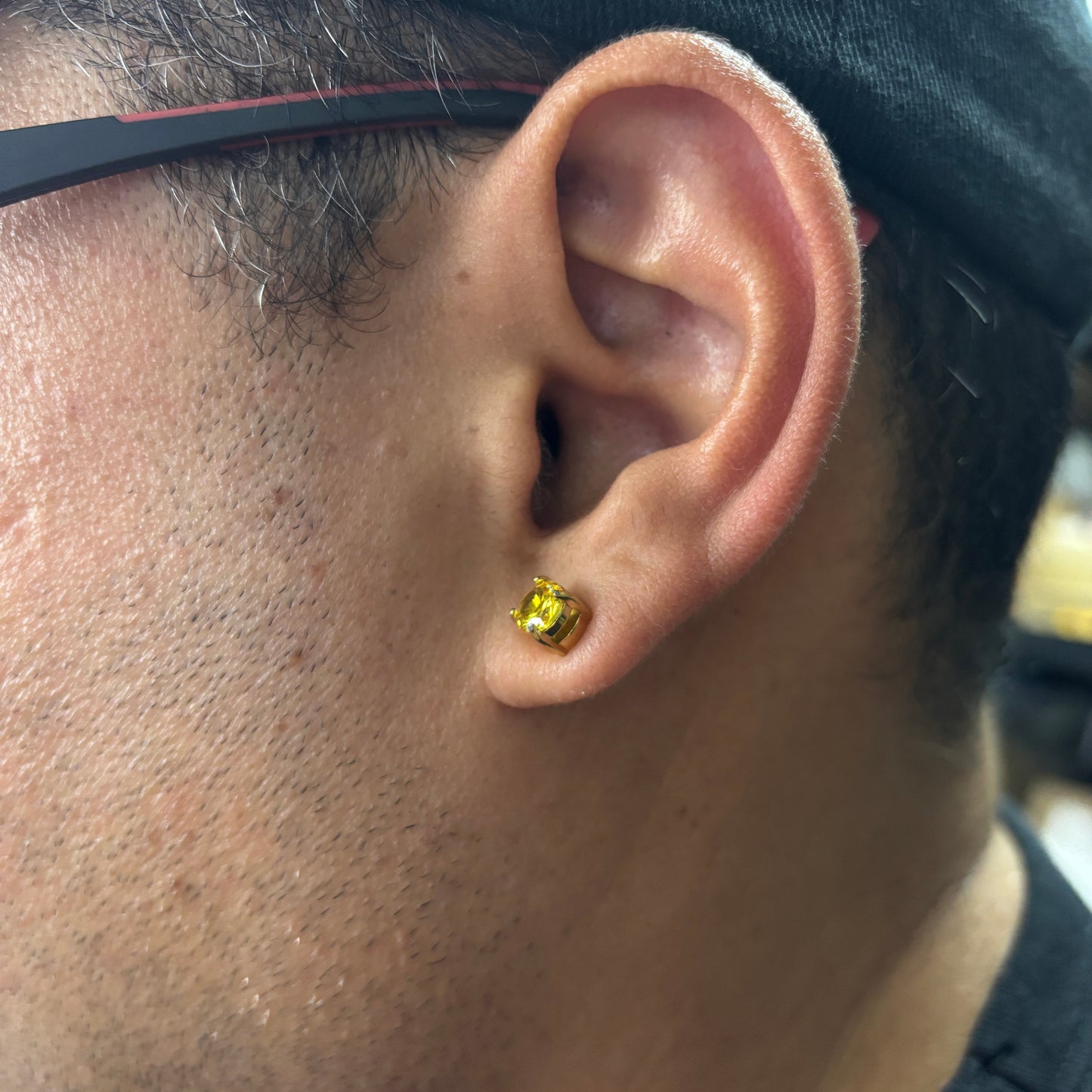 Aros Imán Punto de luz Dorado Circón Dorado Redondo 6MM